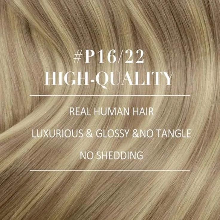 YoungSee Echthaar Extensions Clip-In, 50 cm, 120 g, Goldblond #16/22, geeignet für Volumen und Länge – Bild 2
