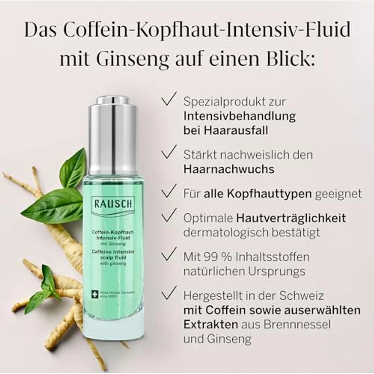 Rausch Coffein-Kopfhaut-Intensiv-Fluid mit Ginseng, 30ml - Rezeptfrei zur Stärkung der Kopfhaut – Bild 3