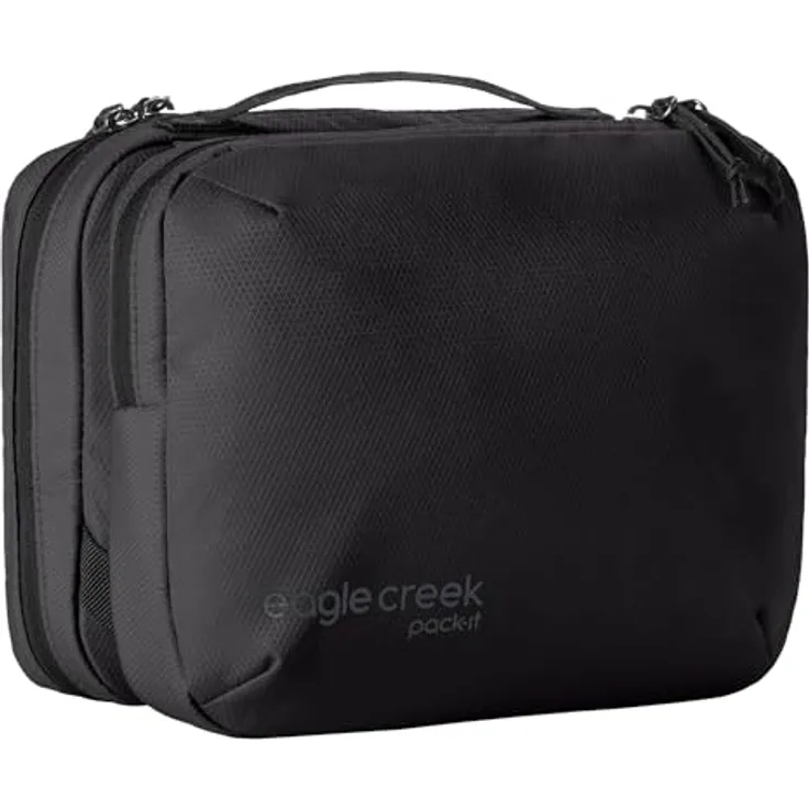 Eagle Creek Pack-It Reveal Necessaire, Kulturbeutel mit Haken, Netz- und Reißverschlussfach, Schwarz, 9.50 l
