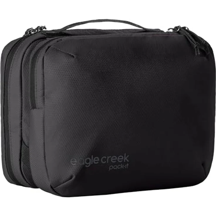 Eagle Creek Pack-It Reveal Necessaire, Kulturbeutel mit Haken, Netz- und Reißverschlussfach, Schwarz, 9.50 l – Bild 1