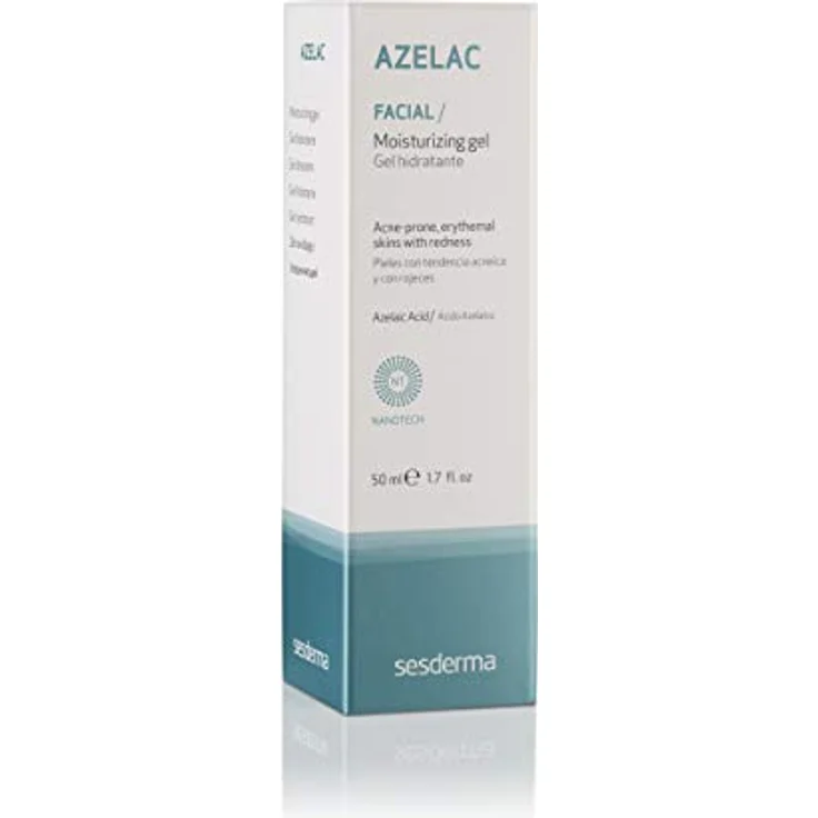 Sesderma Azelac Feuchtigkeitsgel, Tägliche Feuchtigkeitspflege für empfindliche Haut, Rosacea-Haut, Fettige Mischhaut, Rötungen, Grünes Pigment, 50ml – Bild 2