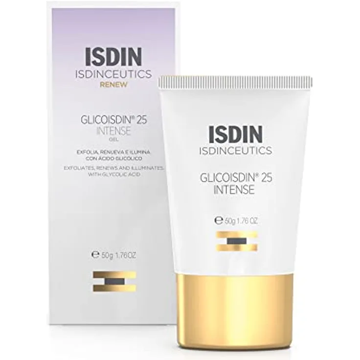 ISDIN Glicoisdin 25% Anti-Aging Facial Gel 50 ml - Reduziert Falten, feine Linien und Hautunreinheiten. Verbessert die Elastizität und Leuchtkraft