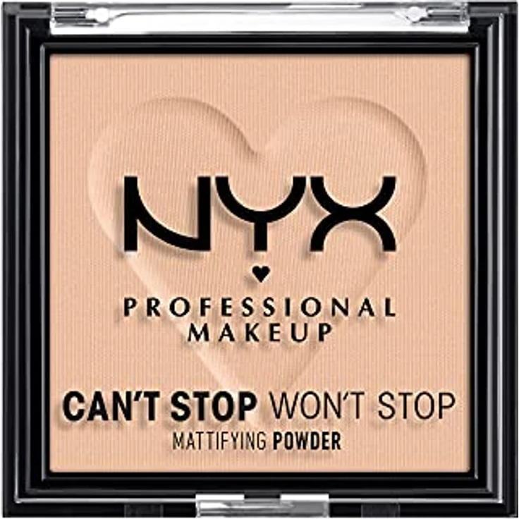 NYX Professional Makeup Can't Stop Won't Stop Mattifying Powder, mattierendes Puder für Damen, Farbton 03 Light Medium, 6 g, vegan, langanhaltendes Finish – Bild 1