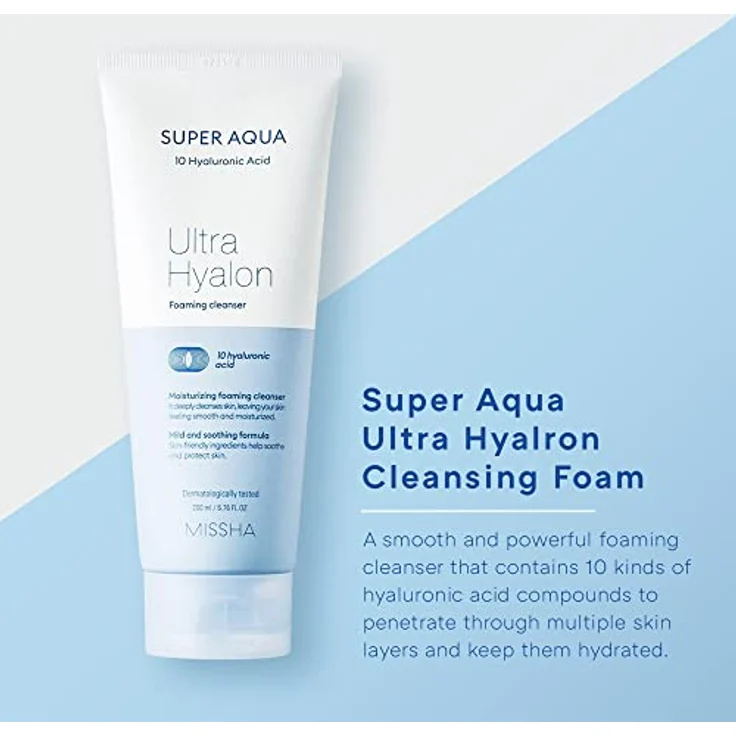 Missha Super Aqua Ultra Hyalron Cleansing Foam, 200 ml – Bild 2