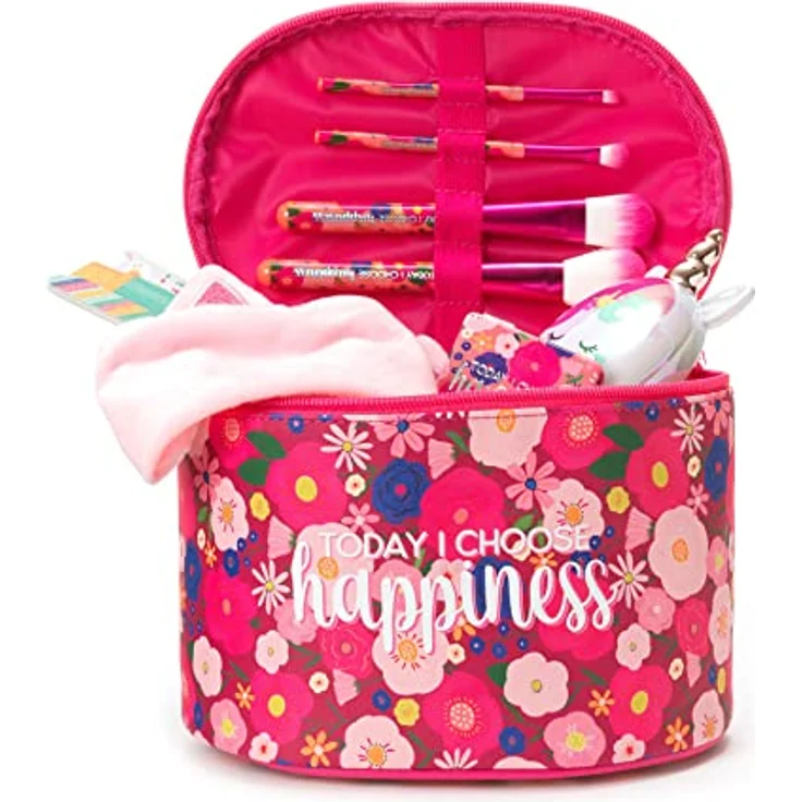 Legami - Beauty Case, geräumige Make-up-Tasche, Reißverschluss, Innentaschen, Pinselklemmen, Reisetasche, 21 x 19 cm, Blumen, Lässig – Bild 2