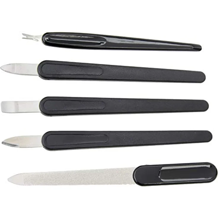 Clauss Manikür-Set, im Lederetui, 10-teilig, schwarz, zur Mani- und Pediküre – Bild 5