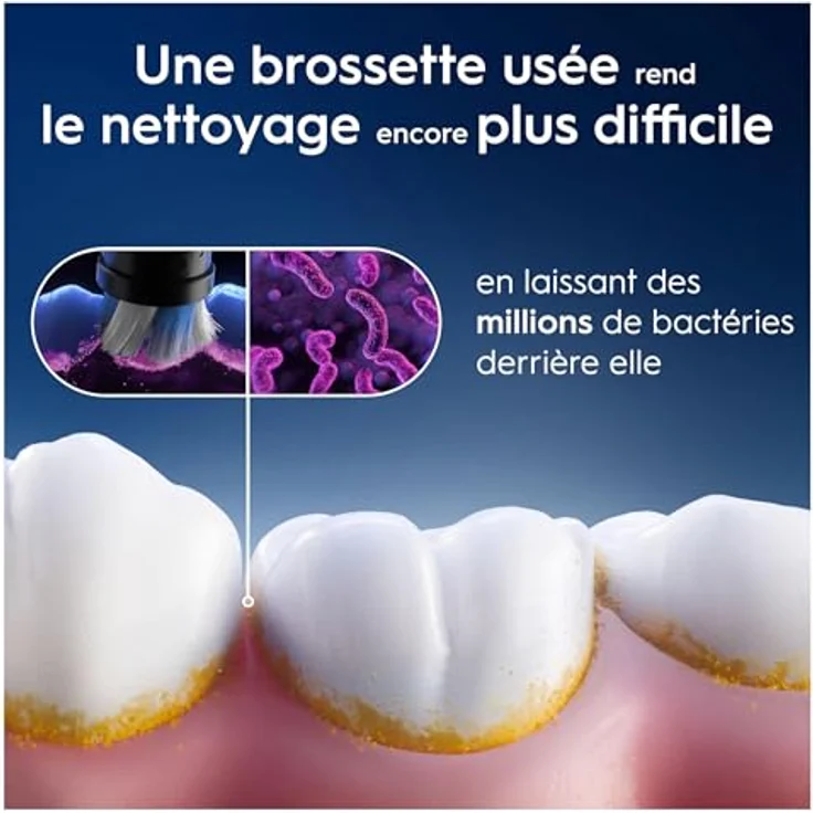 Oral-B Gentle Care Ersatzbürsten, Schwarz, weich, für empfindliches Zahnfleisch, rund, passend für elektrische Zahnbürsten Oral-B iO, 4 Stück – Bild 7