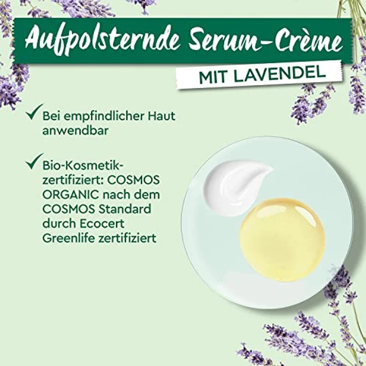 Garnier Bio Lavendel 2-in-1 Anti-Aging Serum Crème mit Hyaluronsäure Anti-Aging Gesichtsserum 50 ml Damen – Bild 4