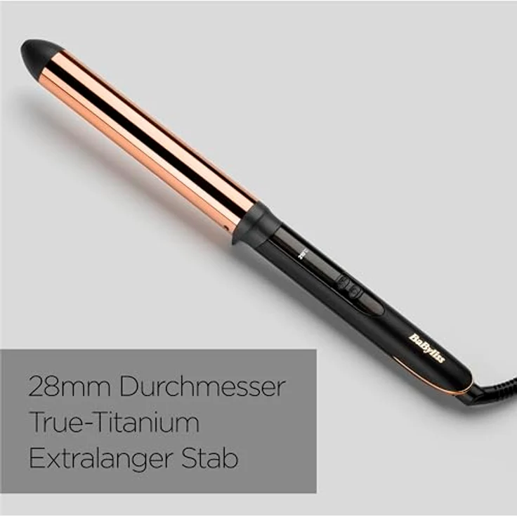 BaByliss Lockenstab C455E Salon Air Brilliance, Titanium-Keramik-Beschichtung 28 mm Aufsatz-Durchmesser Advanced Ceramics Heizsystem – Bild 5