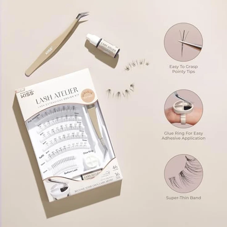 KISS Lash Atelier Design Kit, buschige Klebewimpern mit schnelltrocknendem Kleber, 1 St. – Bild 6