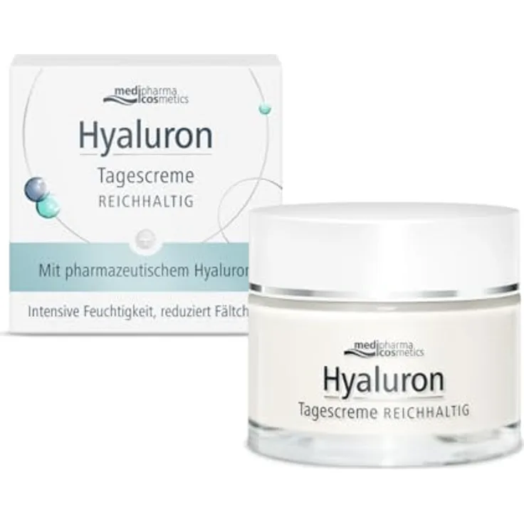Medipharma Cosmetics Hyaluron Tagescreme Reichhaltig, Gesichtscreme mit Anti-Aging-Effekt für empfindliche Haut, 50 ml