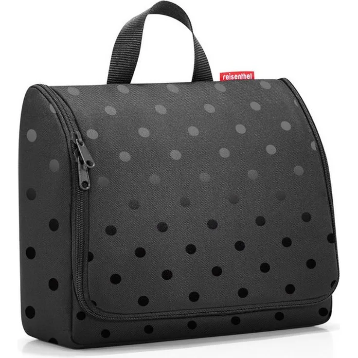 REISENTHEL® Kulturbeutel toiletbag XL, Kosmetiktasche Kulturbeutel Kulturtasche, luftiges Netzgewebe, viele Taschen, Haken zum Aufhängen, inkl. Spiegel, schwarz