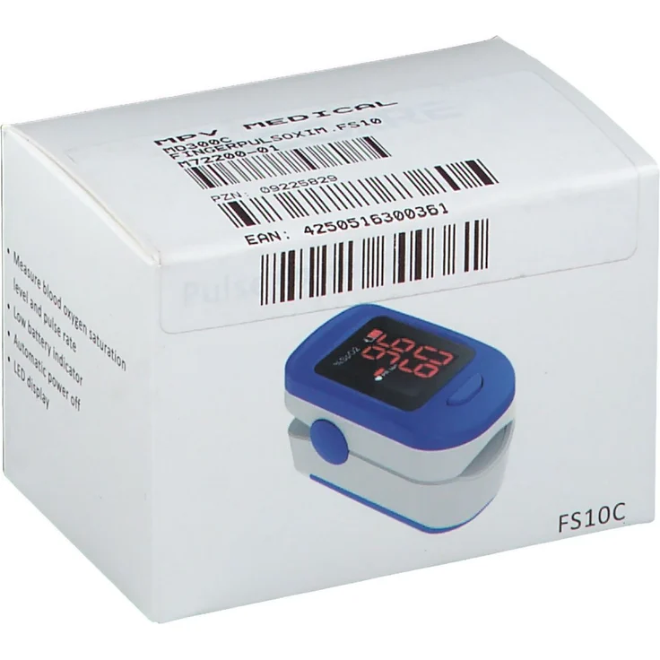 MPV MEDICAL Fingerpulsoximeter MD 300C1-E, Blutsauerstoffsättigungsmesser mit LCD-Display