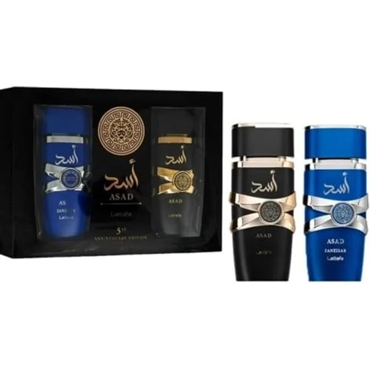 Lattafa Anniversary Edition Asad & Asad Sansibar Eau de Parfum, 100 ml, Orientalische Herren-Düfte mit langanhaltenden Aromen und würzigen, holzigen Noten – Bild 3