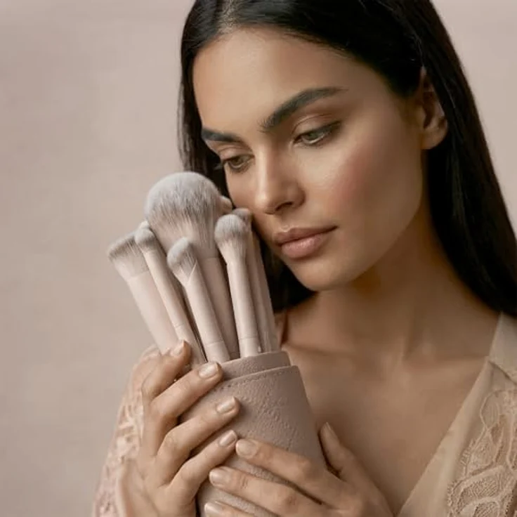 Luvia Cosmetics Nude Aura Pro Brush Set, Augenpinsel-Set mit 14 verschiedenen Pinseln und Tasche für Präzisions-Make-up Anwendungen – Bild 8