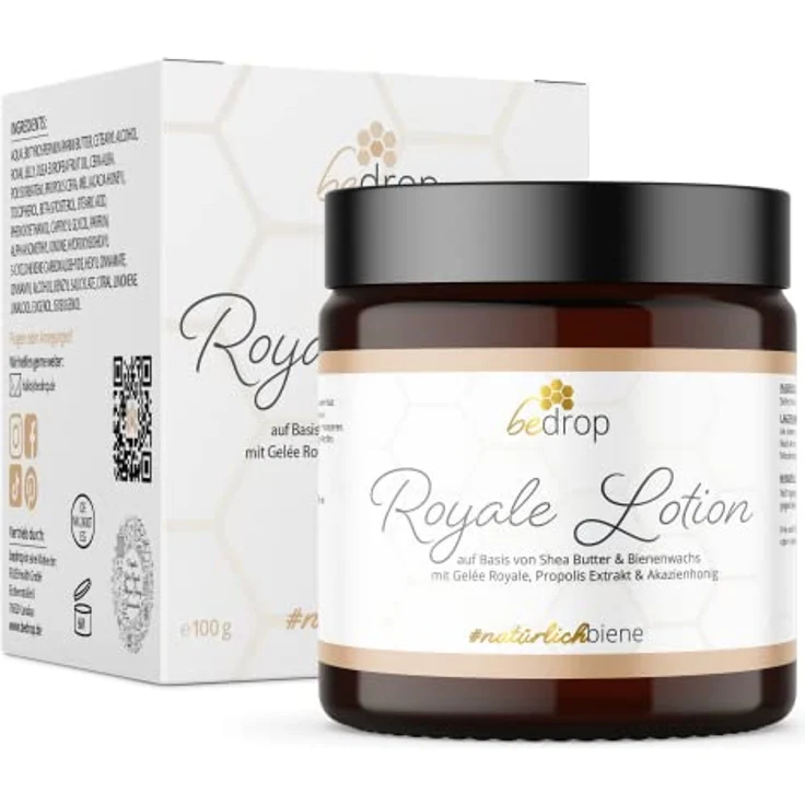 bedrop Royale Lotion - 100g Bodylotion mit Gelée Royale, Sheabutter, Akazienhonig & Propolis, wirkt feuchtigkeitsspendend & reizlindernd für eine gepflegte Haut (3x 100g zum Sparpreis) – Bild 5