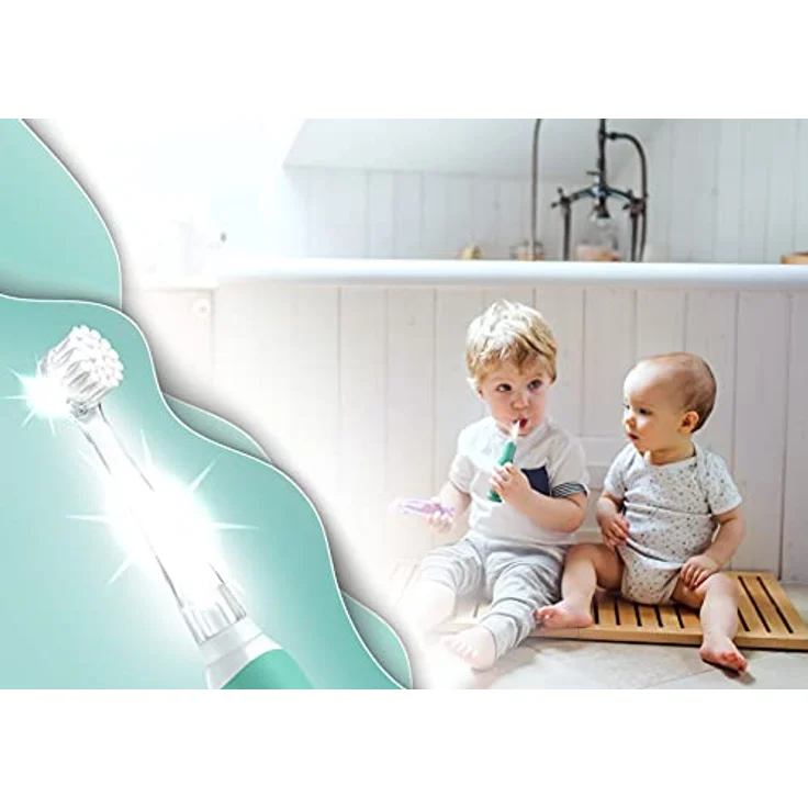 Xblitz Neno Denti Elektrische Zahnbürste für Kinder ab 3 Jahren, oszillierend, in Weiss und Türkis – Bild 10