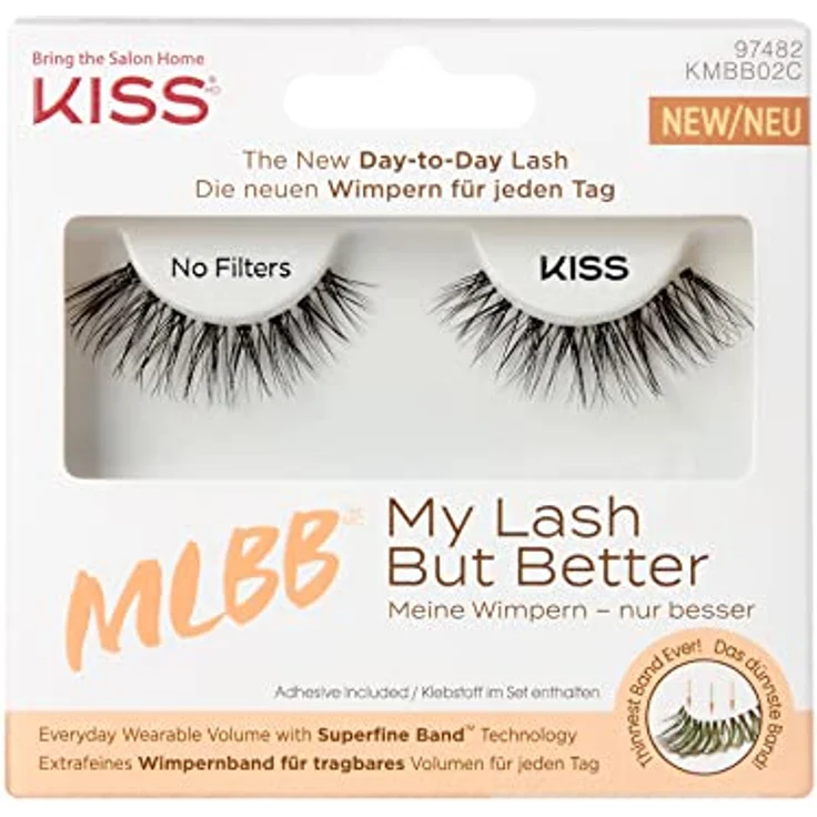 KISS My Lash But Better Collection 1 Paar künstliche Wimpern, Matte Sheer, natürliches Volumen, Fake Lashes mit KISS Flexi-Wimpernband, inklusive Wimpernkleber – Bild 1