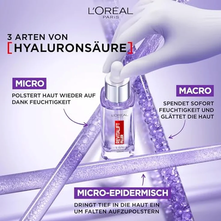 L'Oréal Gesichtsserum Revitalift Hyaluronsäure-Serum, Filler Anti-Falten 30 ml, mit pflegender Wirkung  – Bild 4