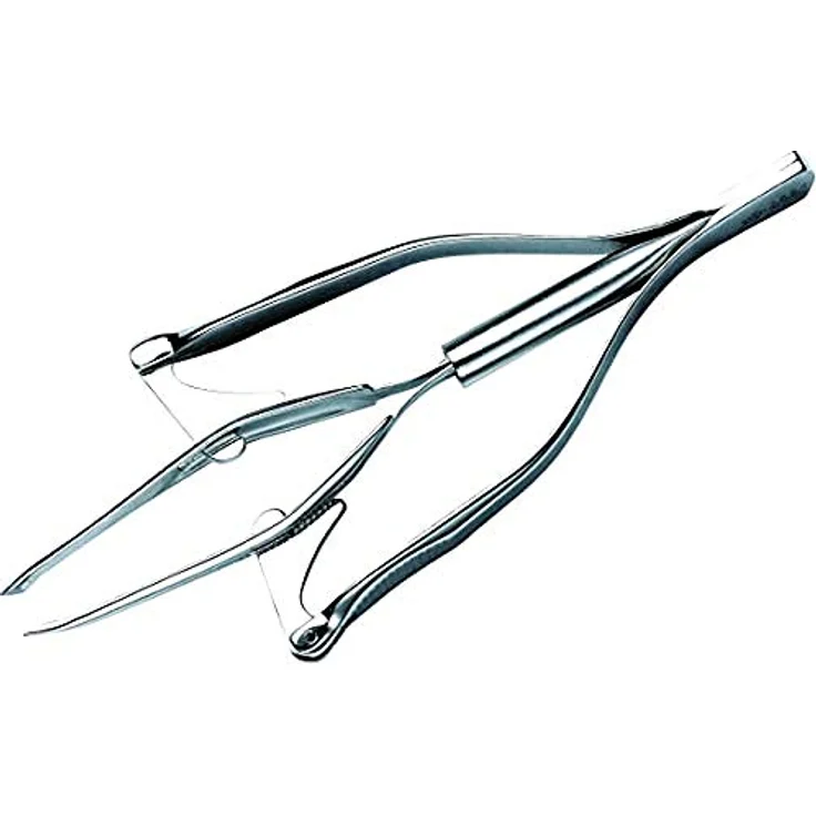 Pfeilring Automatische Pinzette schräg 100 mm, Größe: 100 mm, Form: schräg, aus vernickeltem Solinger Stahl  – Bild 2