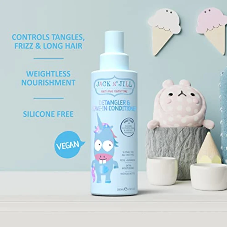 Jack N' Jill Natural Bathtime Leave-in Conditioner Spray, 200 ml, veganer Conditioner für Kinder zur Haarpflege und -glättung – Bild 4