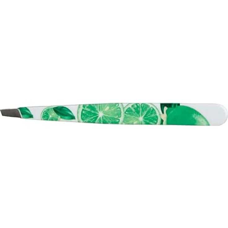 nippes CITRUS Kosmetik-Pinzette Limette | Schräge Spitze | Edelstahl | Bunt Lackiert | 9 cm lang | Feine Pinzette | Pinzette Augenbrauen zupfen – Bild 1