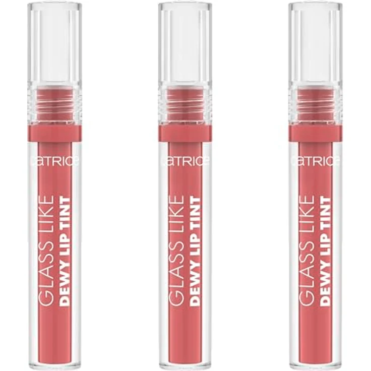 Catrice Glass Like Dewy Lip Tint, Lipgloss Nr. 010, Nude, langanhaltende Farbe, vegan, ohne Parabene, ohne Mikroplastik, 3er Pack (3x3ml) – Bild 1