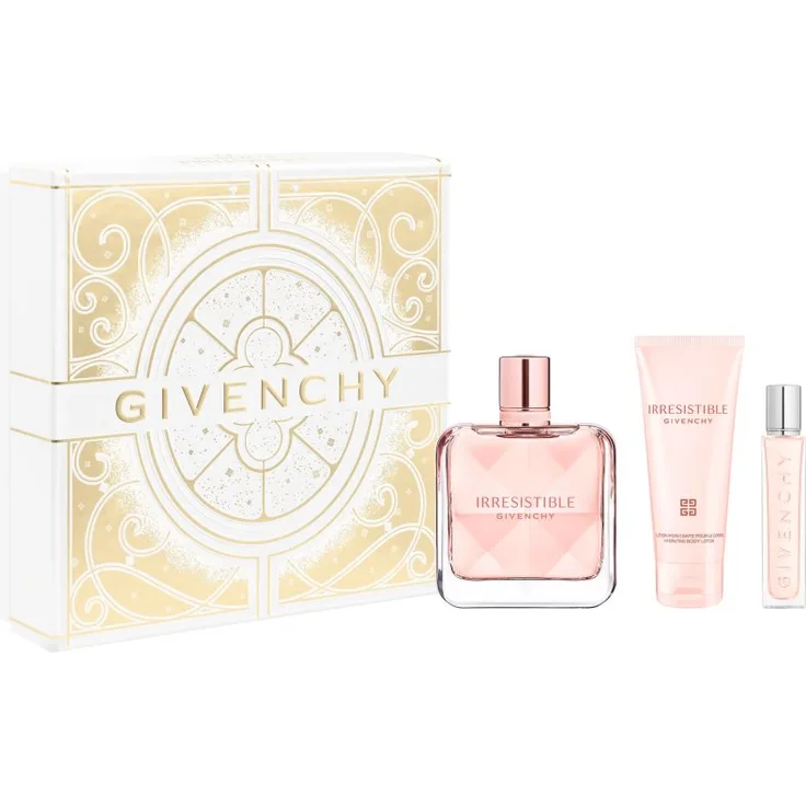 GIVENCHY Irresistible Geschenkset für Damen, umfangreiches Parfümset mit 50 ml Eau de Parfum, 12,5 ml Eau de Parfum und 75 ml Bodylotion