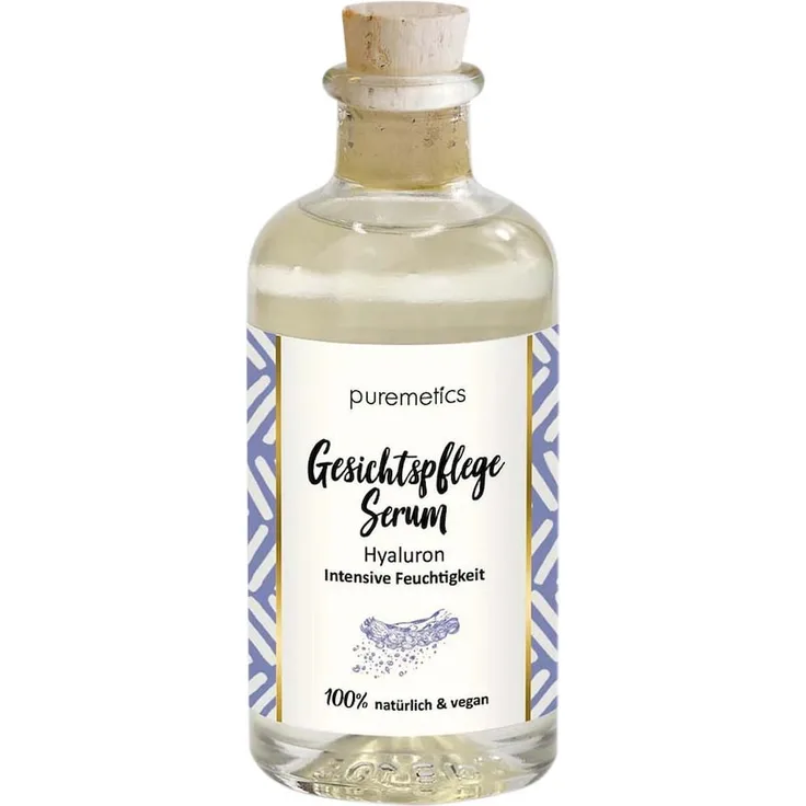 puremetics Hyaluronserum, Gesichtspflege mit nieder-, hoch- und mittelmolekularer Hyaluronsäure, 90 ml