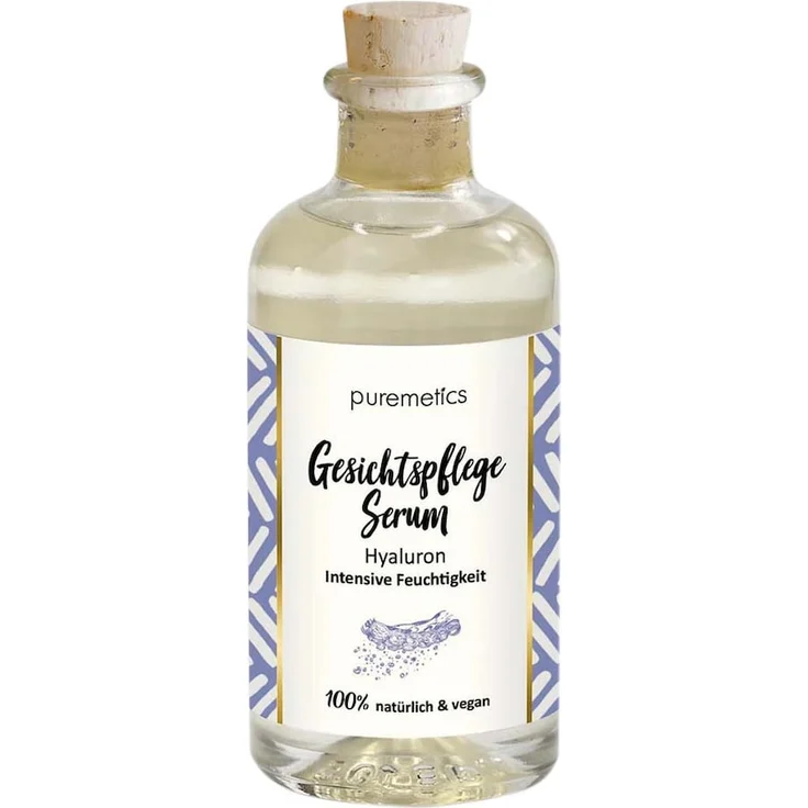 puremetics Hyaluronserum, Gesichtspflege mit nieder-, hoch- und mittelmolekularer Hyaluronsäure, 90 ml