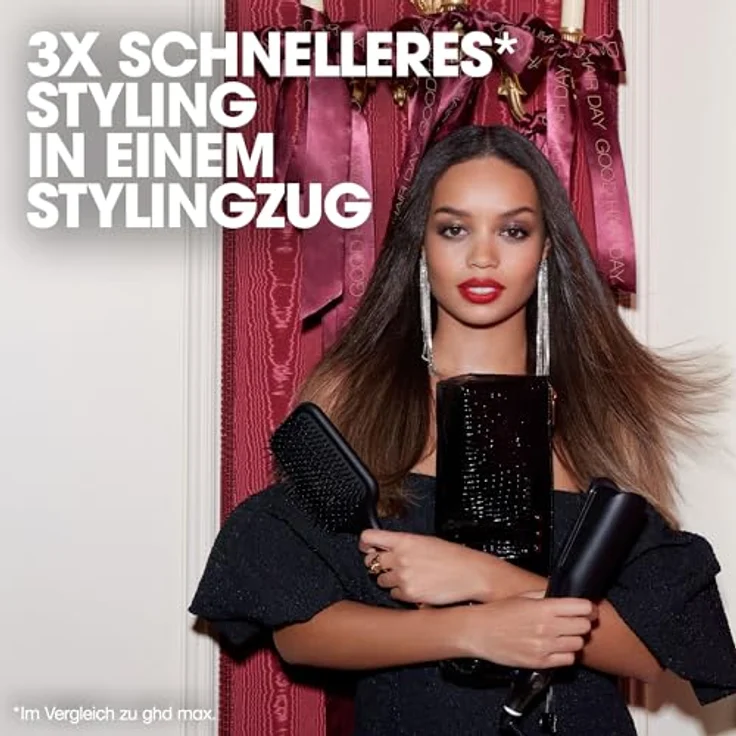ghd chronos™ max Geschenkset, Styler mit breiten Platten, Professional HD Motion-Responsive™ Technologie, inkl. Paddle Brush und Hitzeschutz-Tasche – Bild 4