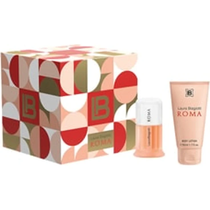 Laura Biagiotti Roma Donna Giftset, Damen-Duftset mit 25 ml Eau de Toilette und 50 ml Bodylotion, fruchtige und orientalische Noten
