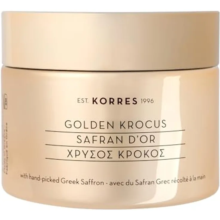 Korres Golden Krocus, regenerierende Gesichtscreme gegen die Zeichen des Alterns, 50 ml, für frischere und elastischere Haut