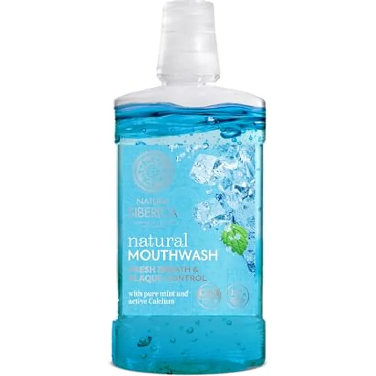 Natura Siberica Natural Mouthwash Fresh Breath & Plaque Control, Mundspülung für frischen Atem, 520 ml, mit Menthol
