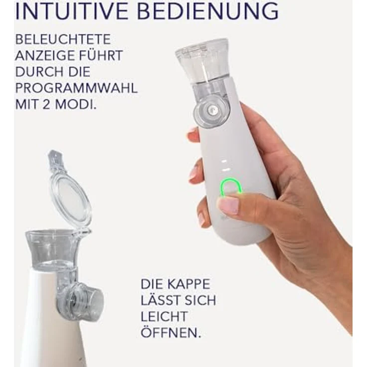 IEA Medical Inhalationsgerät, tragbarer Mesh-Vernebler für Erwachsene & Kinder, leise, USB-C, inkl. Mundstück und Masken, weiß, kompakt & leicht für unterwegs – Bild 6