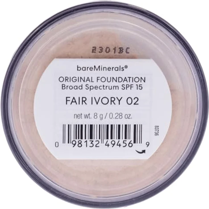 Bare Minerals BareMinerals Original Mineral Loose Foundation SPF 15, 8g, Farbe Fair Ivory, leichte bis mittlere Deckkraft, hautfreundlich und für empfindliche Haut geeignet – Bild 4