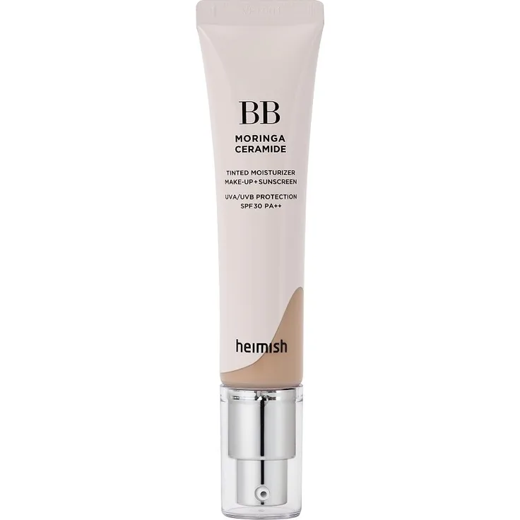 Heimish Moringa Ceramide BB Cream SPF 30 PA++, 25N Medium, 30ml - Feuchtigkeitsspendende Getönte Creme mit natürlicher Deckkraft und UV-Schutz