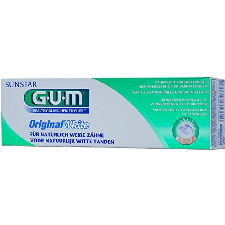 GUM Original White Zahnpasta 75 ml, stellt das natürliche Weiß der Zähne wieder her und ist sanft zum Zahnfleisch – Bild 2