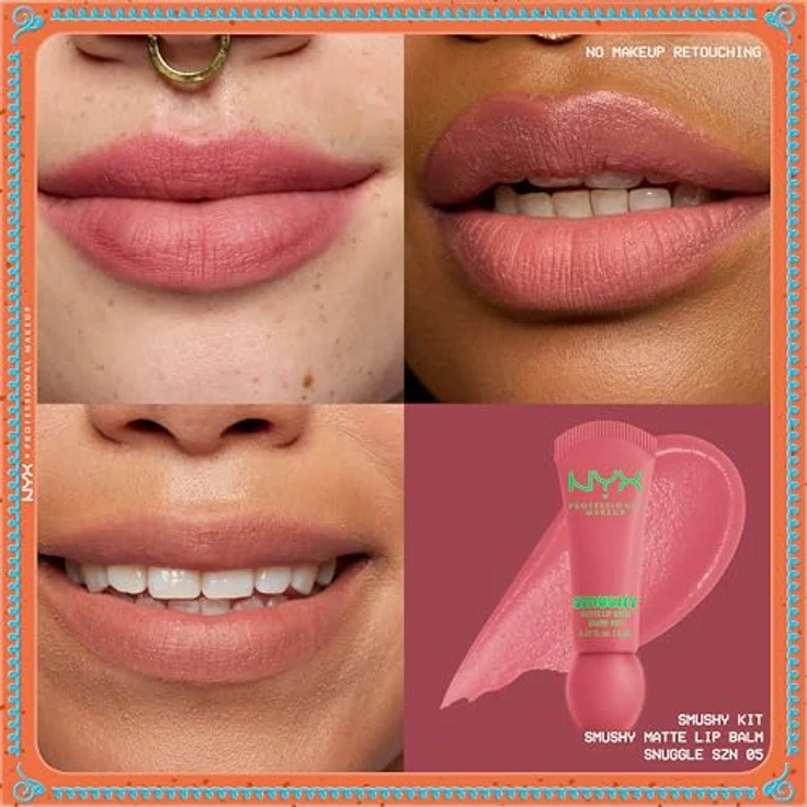 NYX Professional Makeup Gingerbaddie Land Smushy Geschenkset, 3x 8 ml Lippenbalsame mit Matt-Effekt, perfekt verpackt für Frauen – Bild 9