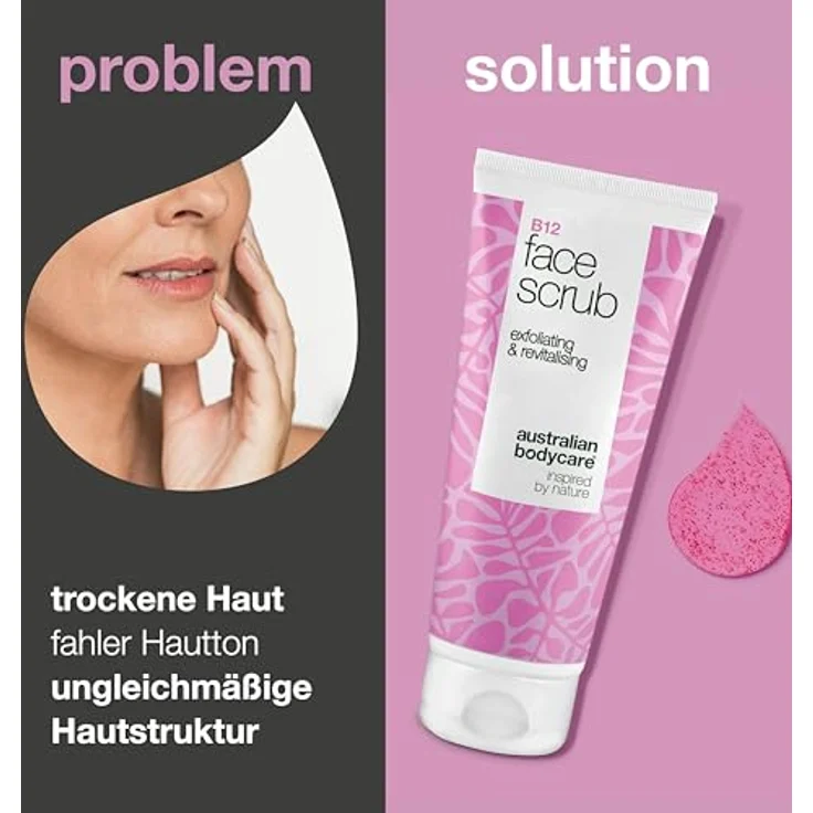 Australian Bodycare Gesichtspeeling für trockene und fahle Haut, mit Vitamin B12, Glykolsäure und Aprikosenkernpulver, revitalisierend und exfolierend – Bild 2
