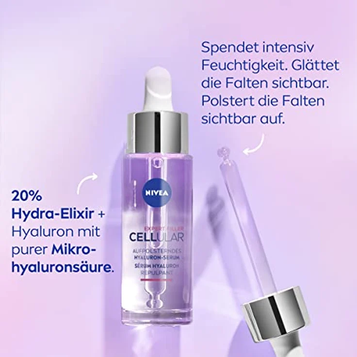 Nivea Hyaluron CELLular Filler Hyaluron Serum-Essence Feuchtigkeitsspendendes Gesichtsserum 30 ml – Bild 2