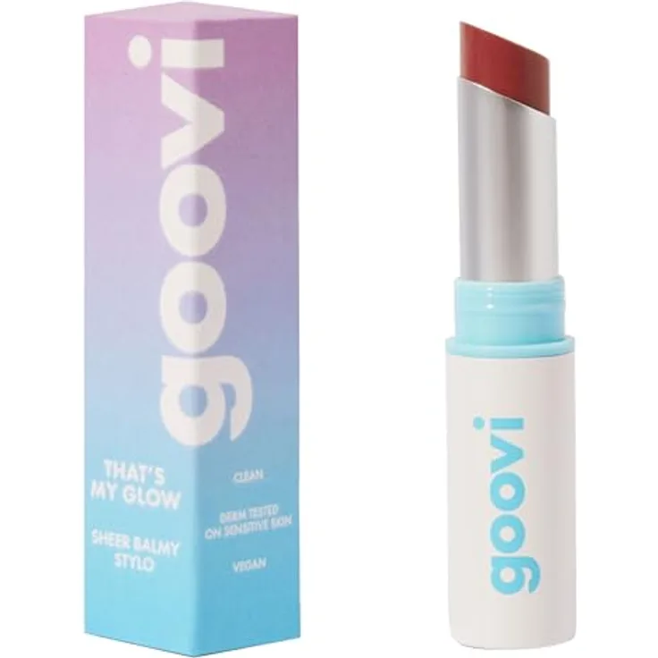 GOOVI That's My Glow Tinted Lip Balm, getönter Lippenbalsam mit Meeresalgenextrakt, pflegend & glänzend, 2,5g