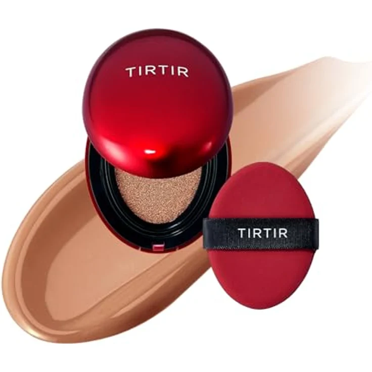 TIRTIR Mask Fit Red Cushion Mini, langanhaltendes Make-up im Schwämmchen, Farbton 34C Amber, 4.5 g – Bild 1