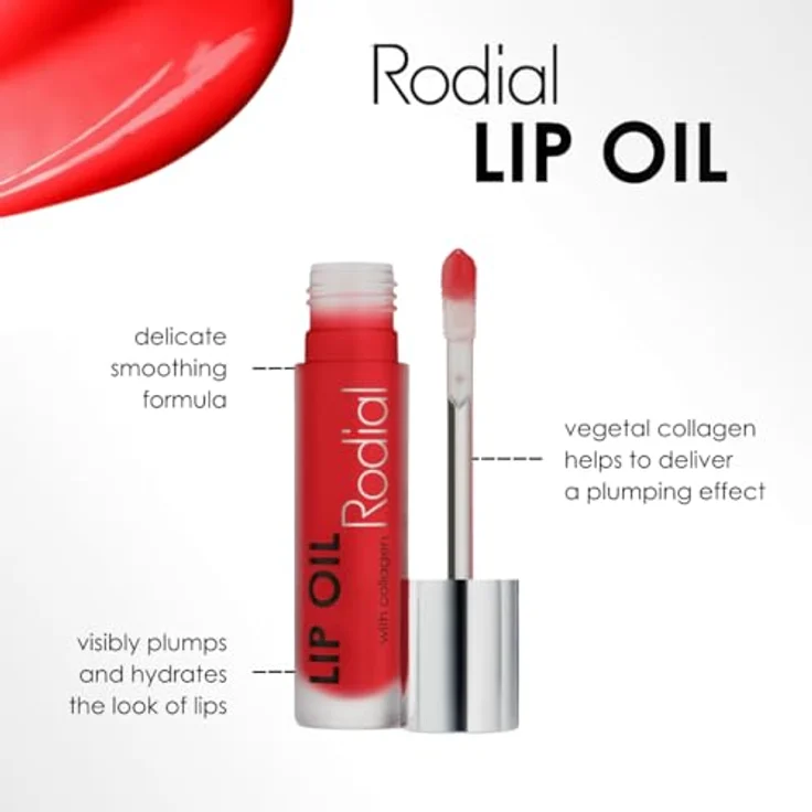 Rodial Plumping Collagen Lip Oil Cherry 4 ml, Vegan Lippenöl mit Macadamia- und Jojobaöl, tiefenwirksame Feuchtigkeit für vollere und glänzende Lippen – Bild 3