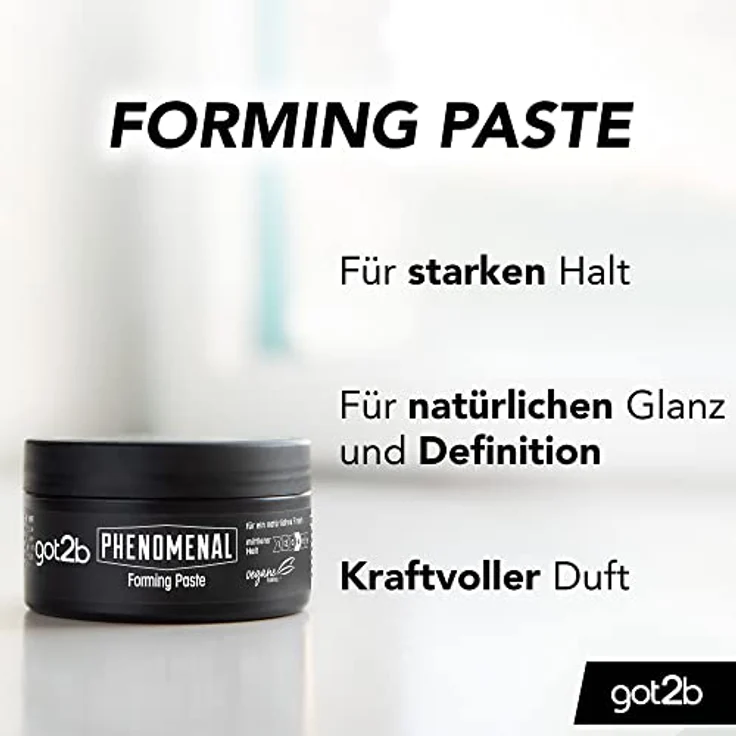 got2b Haarpomade Phenomenal Forming Paste, 100 ml, für natürlich aussehende Styles mit mittlerem Halt, Duft und definierter Textur – Bild 4