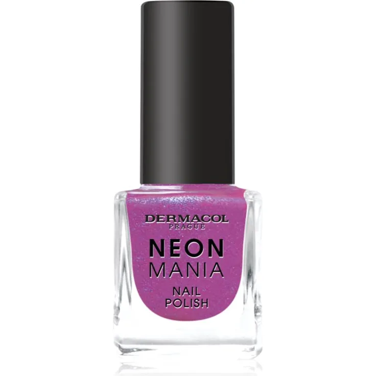 Dermacol Neon Mania Nagellack Farbton 3 Purple Pulse, langanhaltend und schnelltrocknend, 5 ml