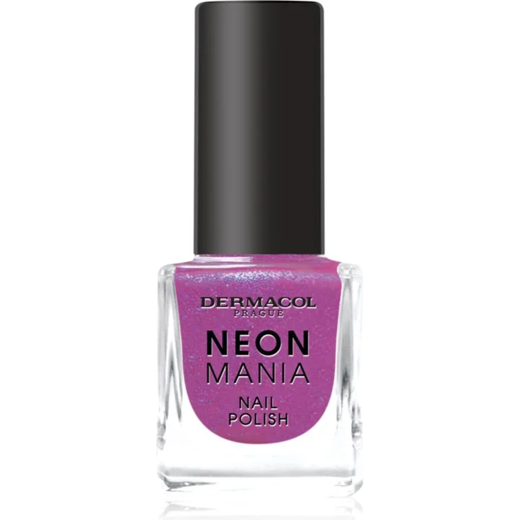 Dermacol Neon Mania Nagellack Farbton 3 Purple Pulse, langanhaltend und schnelltrocknend, 5 ml