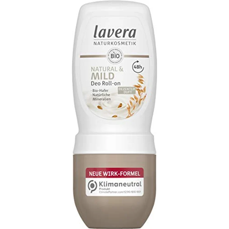 Lavera Deo Roll-on NATURAL & MILD 48 h - vegan - Naturkosmetik - Bio-Hafer & Natürliche Mineralien - ohne Aluminium - Zuverlässiger Schutz und ein dezenter Duft - 48 Stunden Deo Schutz - 50 ml – Bild 1