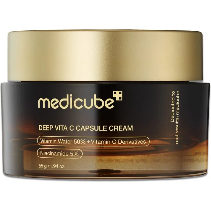 Medicube Deep Vita C Capsule Cream, Tagescreme mit aufhellendem Effekt und individuell dosierbaren Vitamin C-Kapseln, 55 g
