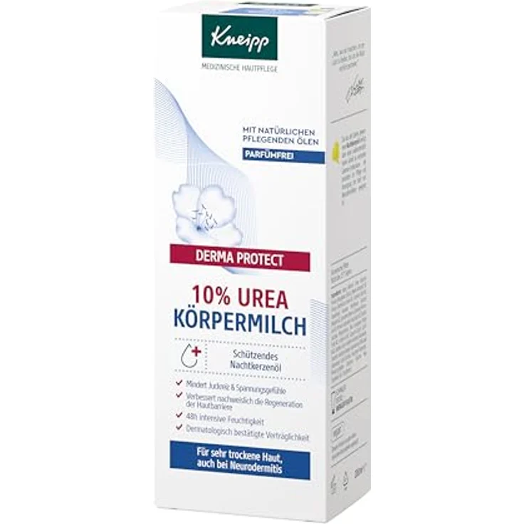 Kneipp DERMA PROTECT 10% UREA Körpermilch, parfümfrei, für sehr trockene Haut, auch bei Neurodermitis, 200ml, mit Nachtkerzenöl und Vitamin E – Bild 3